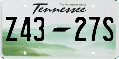 TN license plate Z4327S