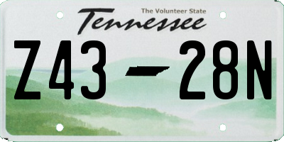 TN license plate Z4328N