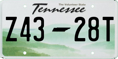 TN license plate Z4328T