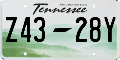 TN license plate Z4328Y