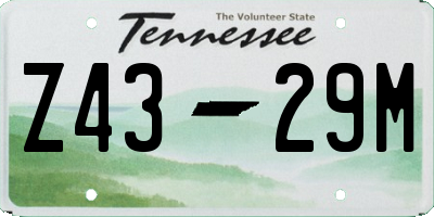 TN license plate Z4329M