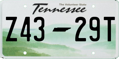 TN license plate Z4329T
