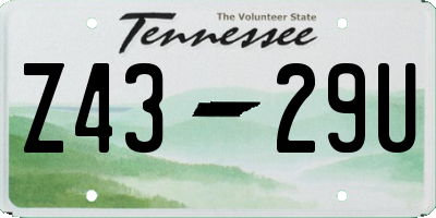 TN license plate Z4329U