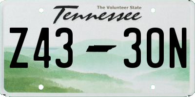 TN license plate Z4330N