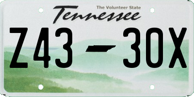 TN license plate Z4330X