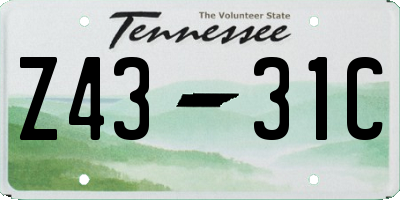 TN license plate Z4331C