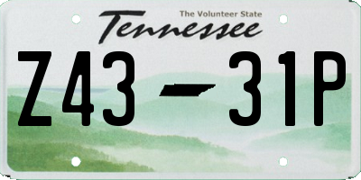 TN license plate Z4331P