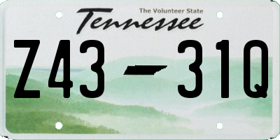 TN license plate Z4331Q