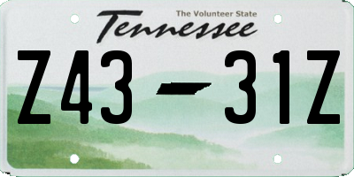 TN license plate Z4331Z