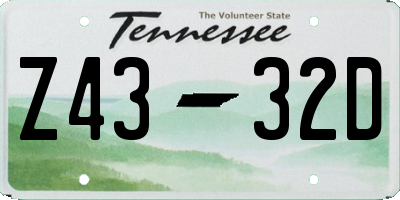 TN license plate Z4332D