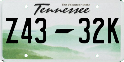 TN license plate Z4332K