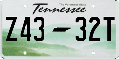 TN license plate Z4332T