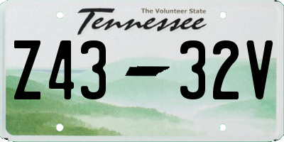 TN license plate Z4332V