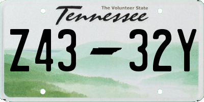 TN license plate Z4332Y