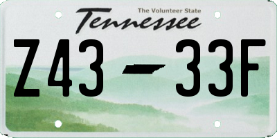 TN license plate Z4333F