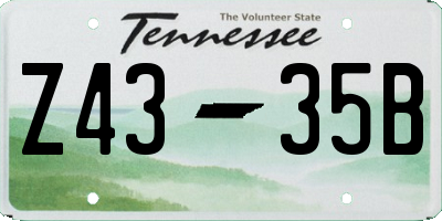 TN license plate Z4335B