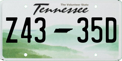 TN license plate Z4335D