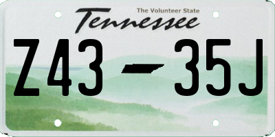 TN license plate Z4335J
