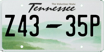 TN license plate Z4335P
