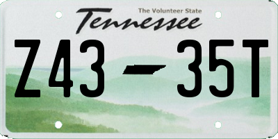 TN license plate Z4335T
