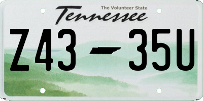 TN license plate Z4335U