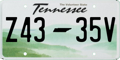 TN license plate Z4335V