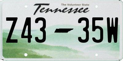 TN license plate Z4335W