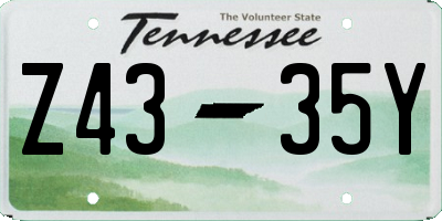 TN license plate Z4335Y