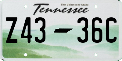 TN license plate Z4336C