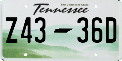 TN license plate Z4336D