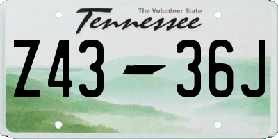 TN license plate Z4336J