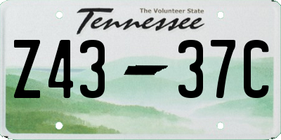 TN license plate Z4337C