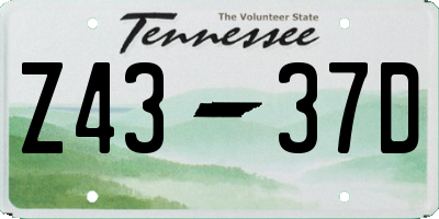 TN license plate Z4337D