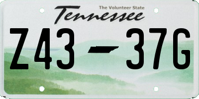 TN license plate Z4337G