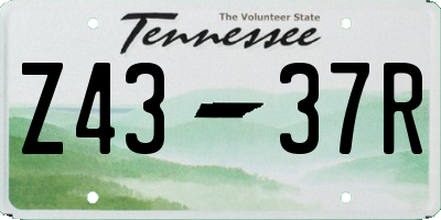 TN license plate Z4337R