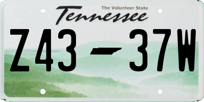 TN license plate Z4337W
