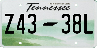 TN license plate Z4338L