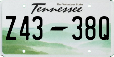 TN license plate Z4338Q