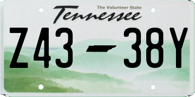 TN license plate Z4338Y