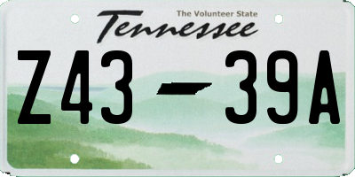 TN license plate Z4339A