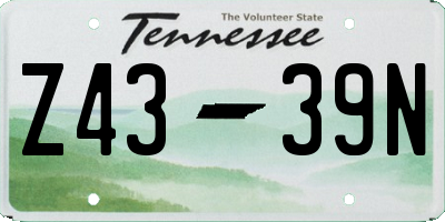 TN license plate Z4339N