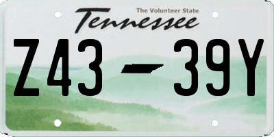 TN license plate Z4339Y