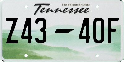 TN license plate Z4340F