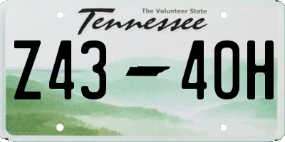 TN license plate Z4340H