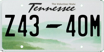 TN license plate Z4340M