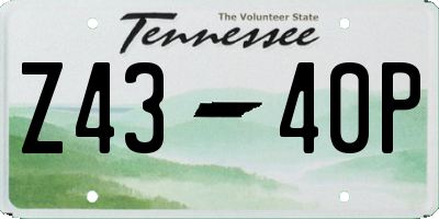TN license plate Z4340P