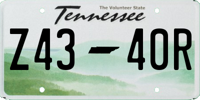 TN license plate Z4340R