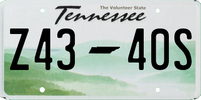 TN license plate Z4340S