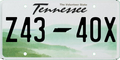 TN license plate Z4340X
