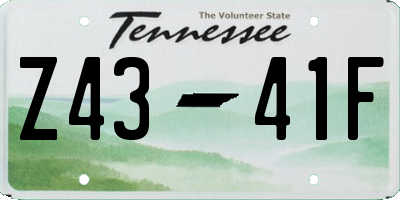 TN license plate Z4341F